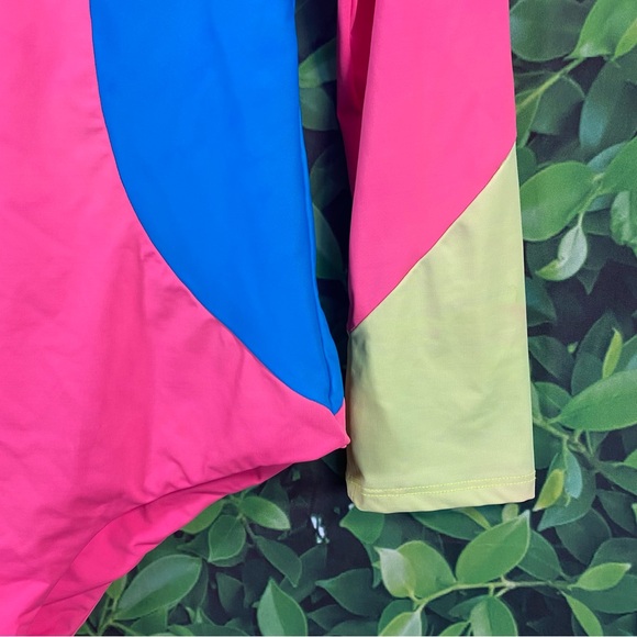 Aviator Nation Pink Blue Color Block Surf Suit Rash Guard Swimsuit Swim Size XL - Picture 8 of 14